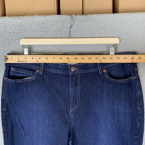 Duluth Trading Jeans Womens 18x28 Straight Fit Blue Denim Stretch - Picture 5 of 8